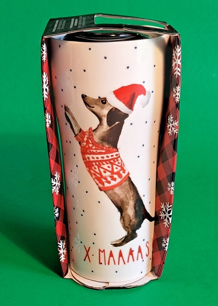 Dachshund Christmas Holidays Jumbo Ceramic Ciroa 15.2 oz Travel Mug / Cup NIB