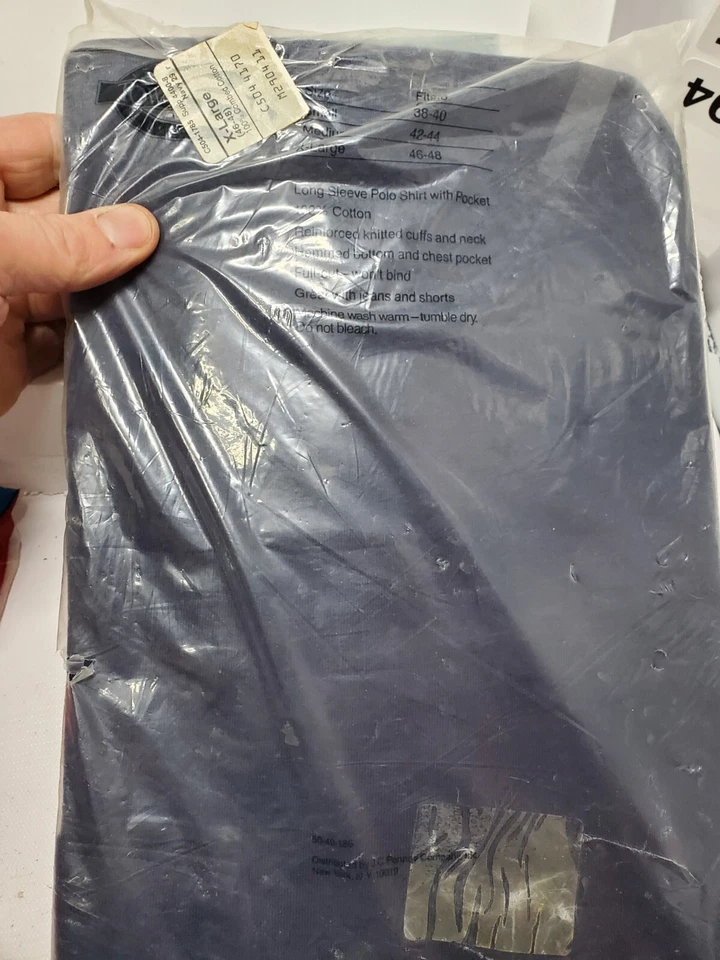 Camisa polo vintage Penneys Towncraft manga longa azul masculina 46 48 GG extra grande  - Imagem 3 de 4