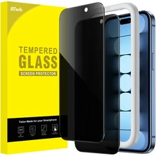 JETech Privacy Screen Protector for iPhone 15/15 pro/15 plus/15 Pro Max, 2-Pack
