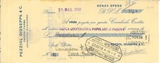 Cambiale Tratta int. PEZZIOL GIUSEPPE & C. Estratto Pomodoro, Padova, Parma 1930