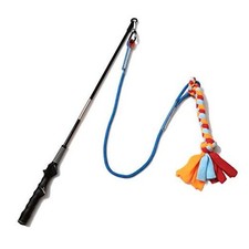 Interactive Flirt Pole Toy for Dogs Chase and Tug of War,Durable Teaser Wand