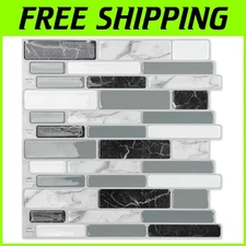 Grey Marble Peel and Stick Backsplash Tiles