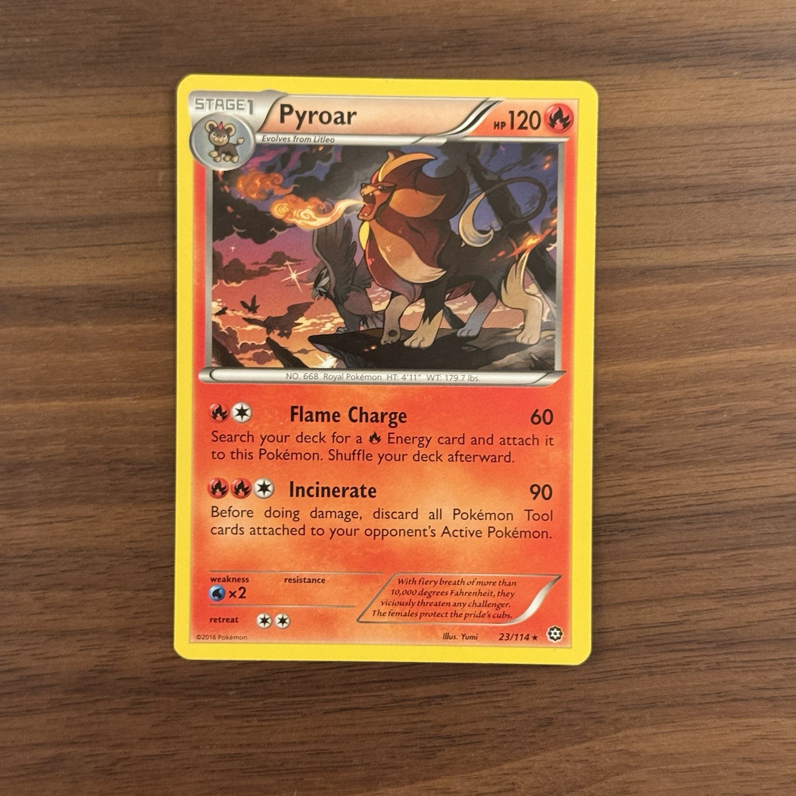Pyroar 23/114 VLP Rare XY Steam Siege Pokemon Card