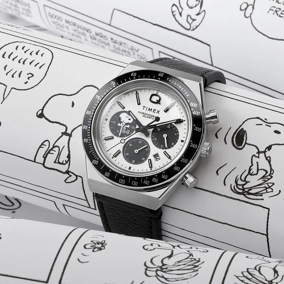 Q Timex Chronograph x Peanuts Snoopy Limited Edition Panda Watch TW2W68900 - image 2 of 4