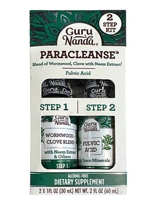 GuruNanda PARACLEANSE 2 Step Kit (2x 1 Fl Oz) Exp: 04.2026+ ORIGINAL FORMULA NEW