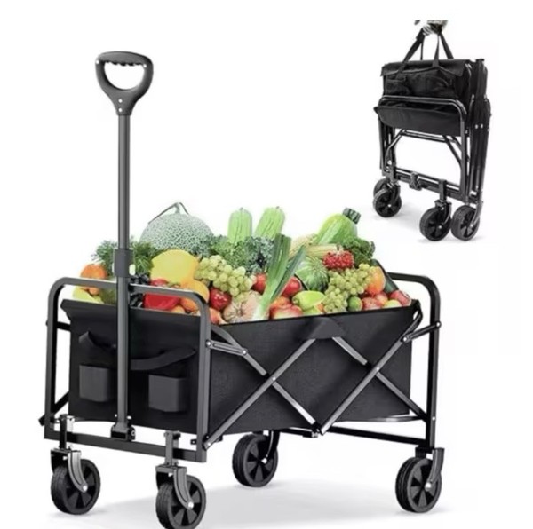 DASCK Foldable Hand Cart 120kg Portable Trolley for Outdoor Sports & Storage