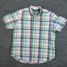 Ralph Lauren Classic Fit Plaid SS Button Down Shirt Multi Color Men's Size XL