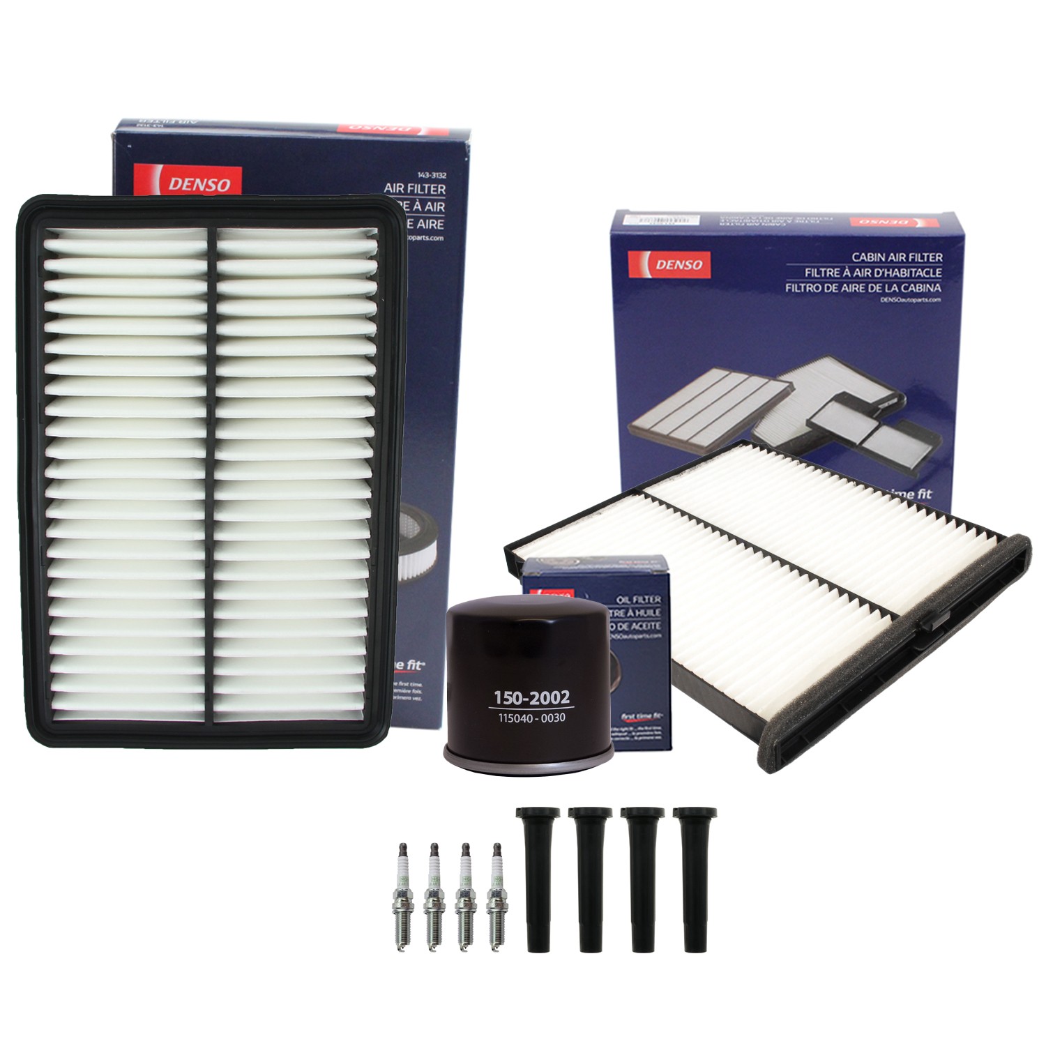 Denso Tune Up Kit NGK 4 Spark Plugs  Boots Kit for Mazda 3 6 CX-5 2.5L L4