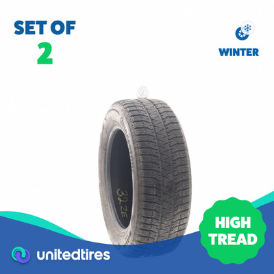 Set of (2) Used 205/60R16 Bridgestone Blizzak WS90 Studless 92H - 8/32