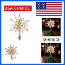 Kurt Adler 10-Light 12-Point Capiz Star and Center Gem Treetop