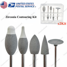 2Kit Dental Zirconia Contouring Kit Pre-sintered Zirconia Shaping Burs Polisher
