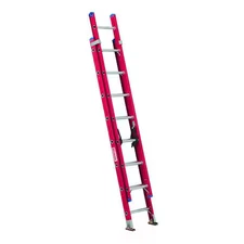 Westward 44Yy67 16 Ft Fiberglass Extension Ladder, 300 Lb Load Capacity
