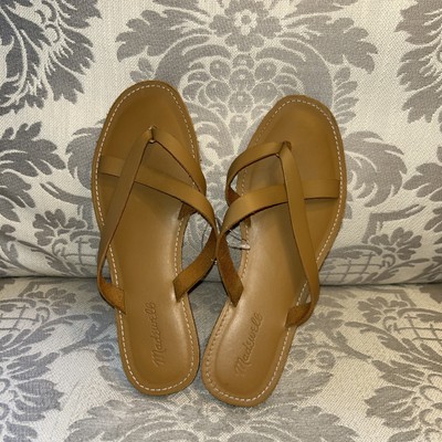 NWOT Madewell Boardwalk Thong Sandal Leather Brown SZ US 9.5 Flipflop minimalist