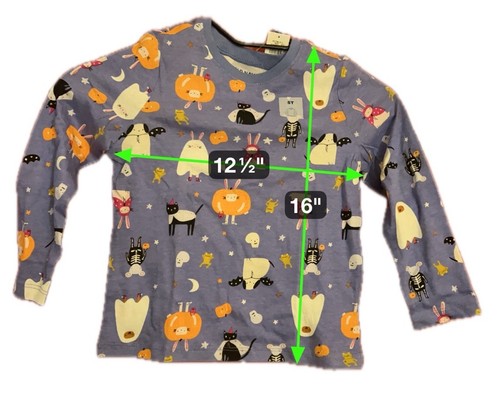 NWT Long Sleeve Old Navy Halloween Tee Sz 5T Ghost Pumpkin Bat Skulls Costumes - Picture 3 of 6