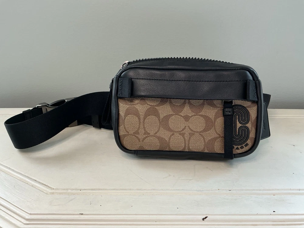 Coach Signature Brown Logo Adjustable Fanny Pack Belt Bag H2061-6787  