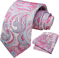 Ties for Men Paisley Tie and Pocket Square Woven Classic Floral Mens Ties Handke