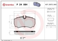 Bremsbelagsatz Scheibenbremse Prime Brembo P 24 084 FüR Transit Ford Tourneo Bus