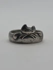 Vintage Sterling Silver 925 Cat Ring Size 8