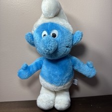 Smurf Plush Sitting 12  Wallace Berrie Vintage 1981 Peyo Stuffed Toy Doll
