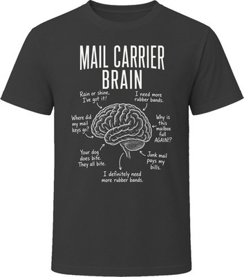 Mail Carrier Brain Funny Postal Worker T Shirt