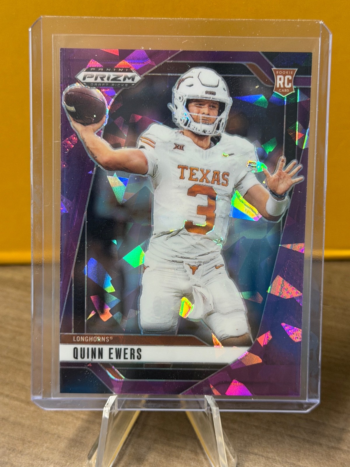 2025 Panini Prizm Draft Picks - Quinn Ewers (RC) Purple Cracked Ice /199 #126