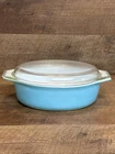 Vintage Pyrex 045 2.5 Qt Blue Turquoise Casserole Dish With Lid