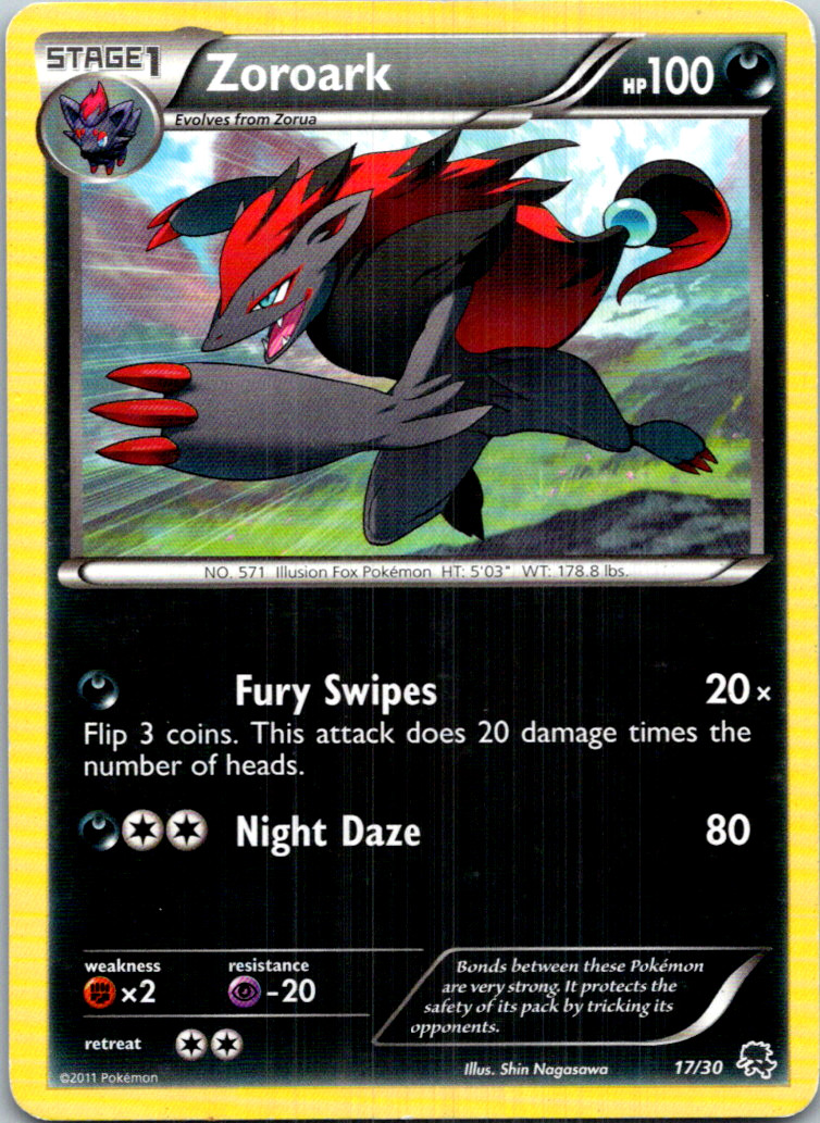 Zoroark (#17 Non-Holo) 17/30 BW Trainer Kit: Excadrill & Zoroark Common LP