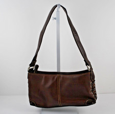 Y2K Gianni Bernini Brown Leather Small Baguette Bag 90s Shoulder Purse Woven