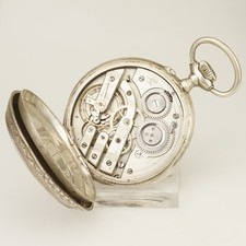 Rare BIG Size Railway SILVER Pocket Watch Men's no fusee duplex no repeater RAR