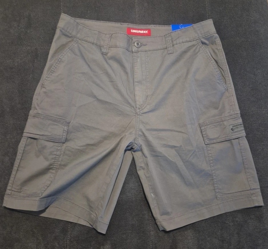 Unionbay Men's Cargo Shorts, Gray, Size 36