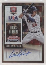 2015 Contenders USA Baseball Ticket Cracked Ice 17/23 Lucas Herbert #33 Auto ic4