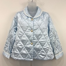 VTG Miss Elaine Quilted Bed Jacket M Cottagecore Union Made In USA Pearl Button