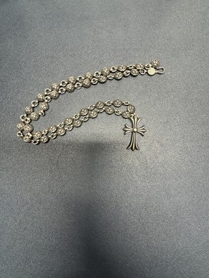 Chrome Hearts Cross Pendant 925 Silver Ball/Bead Chain Hook