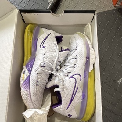 Nike LeBron 17 Low Lakers White Purple Yellow Men's Basketball Sneakers CD5007- 