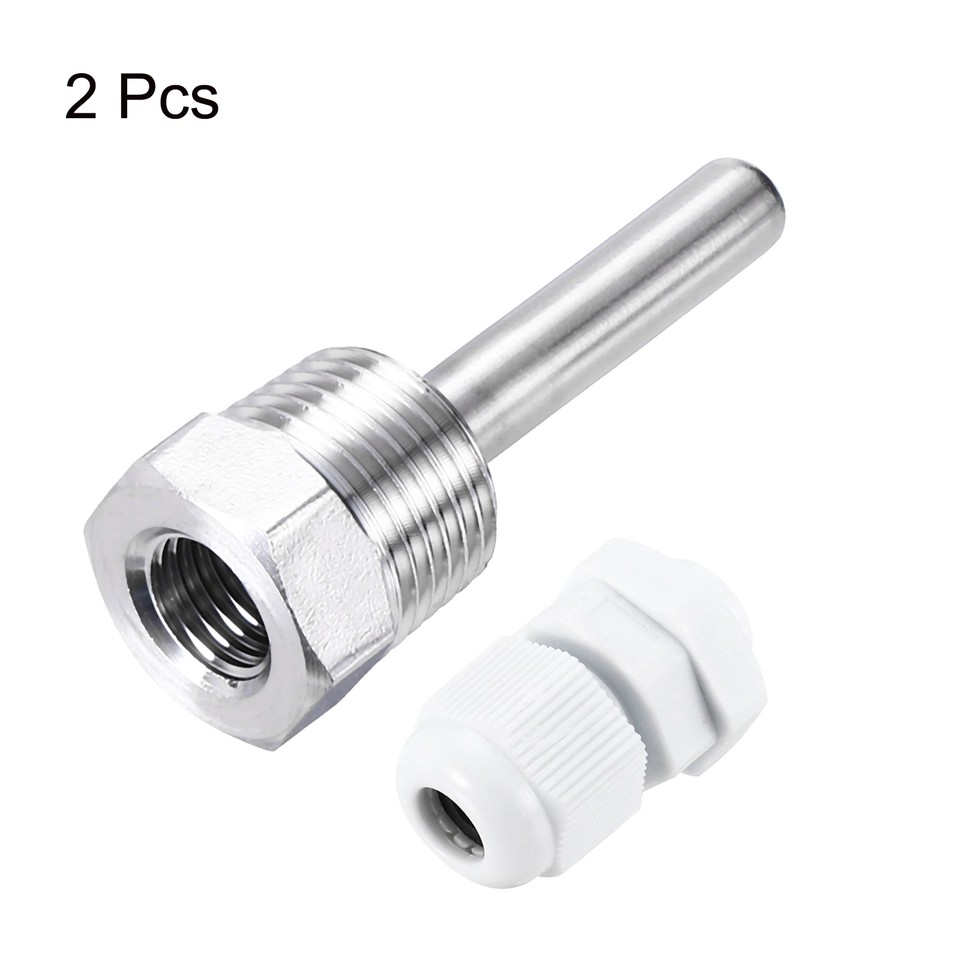 Uxcell 8mm Dia G1/2 Thermowell Weldless Stainless Steel 201 50mm for Uxcell 8mm Dia G1/2 Thermowell Weldless Stainless Steel 201 50mm for