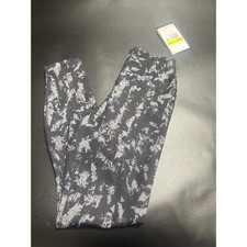 Nike NEW One High-Waisted 7/8 Printed Leggings Black  Gray New Size Small