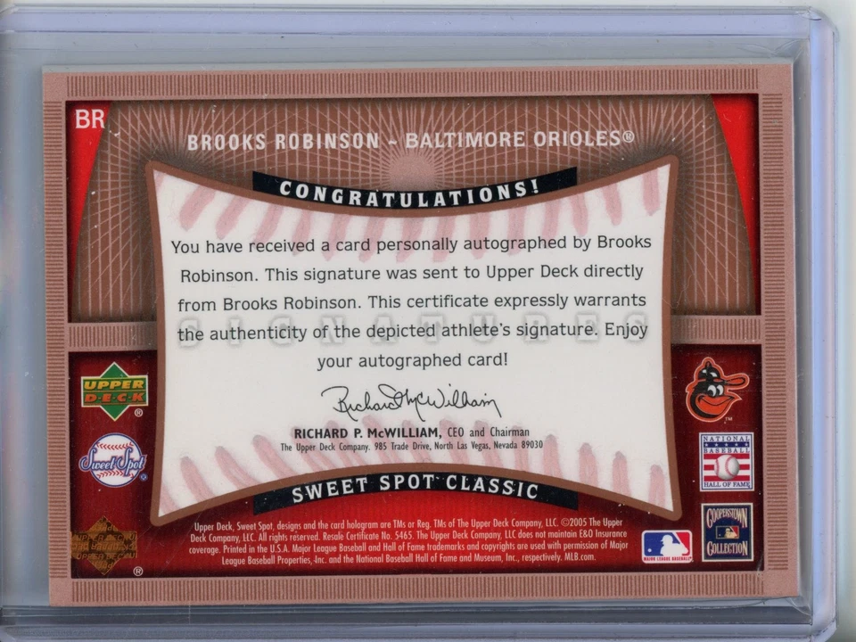 2005 Upper Deck Sweet Spot Classic Signatures Brooks Robinson #BR Ball Auto - Image 2 of 2