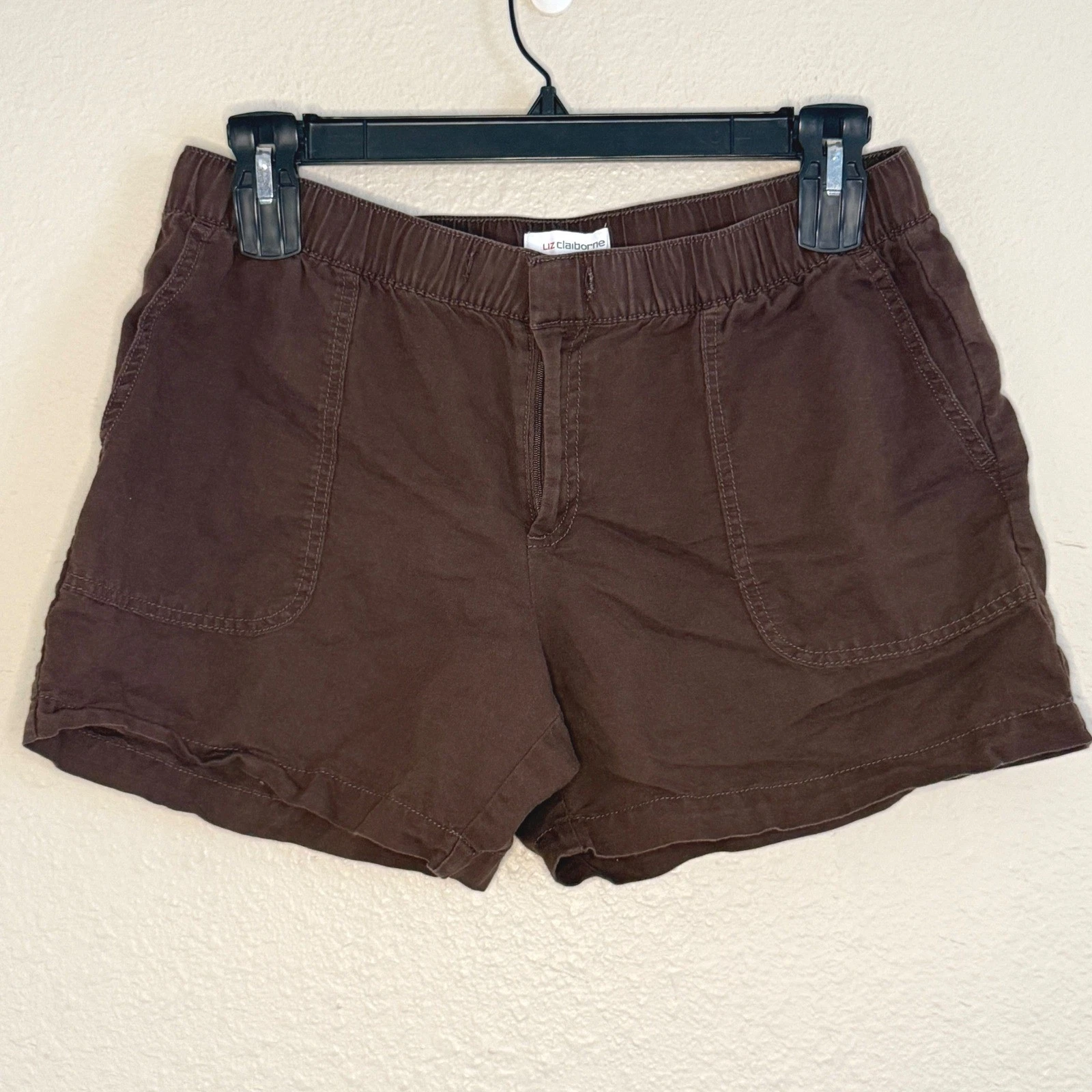 Womens Medium Brown Granola Linen Blend Shorts Preppy Coastal Fairy Indie
