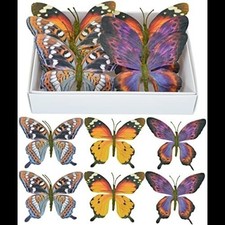 Multicolor Artificial Butterflies - Silk Butterflys - 6 Pcs - Multicolor