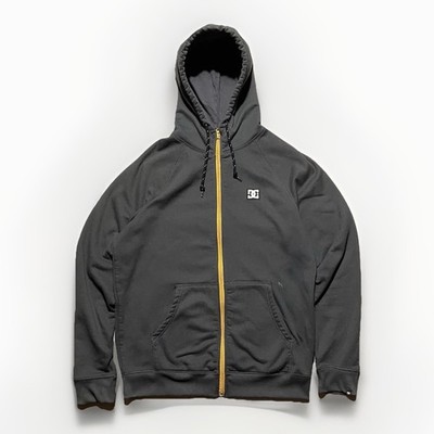 Vintage DC Shoes Skate Hoodie Men's M Y2K Gray Black Zip Up