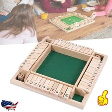Wooden Dice Board Game Shut The Box for 4 Players Flaps  Dices Game Parent-chi