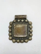 Vintage Sterling Silver 925 Dotted Square Slide Pendant