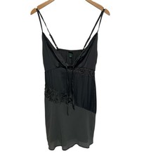 Wild Fable Women's Slip Dress Zipper Side Size S Strappy Lace Gray NWT