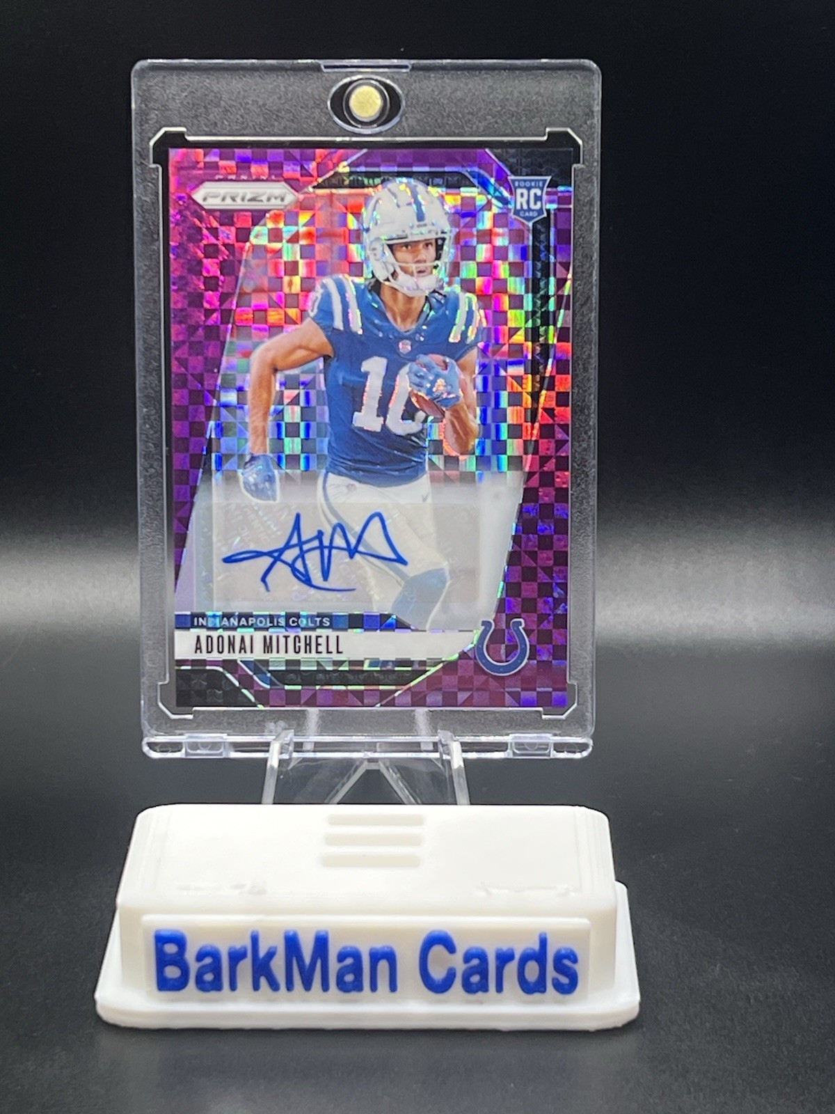 SSP #33/49 Adonai Mitchell 2024 Panini Prizm Purple Power Auto Rookie RC Colts