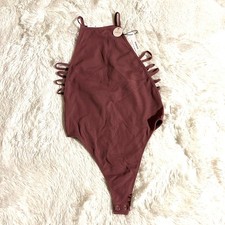 Forever 21 High Neck Seamless Bodysuit Eggplant Brownish Color Women  s Size XS/S