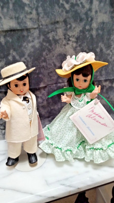 Rhett and Scarlett Madam Alexander two 8-inch Dolls rebanded 