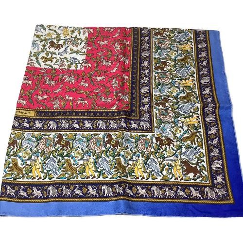Used HERMES CHASSE EN INDE Silk Scarf Kare90