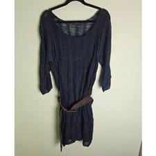 NWOT Maurices Navy Knit Belted Long Sleeve Lined Dress Plus Size 2