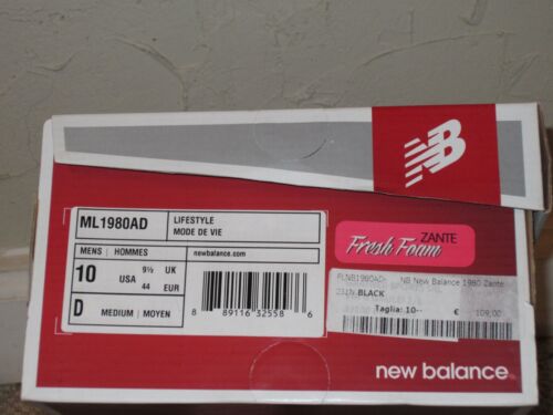 New Balance ML1980AD Fresh Foam Zante negro/gris claro para hombre talla 10 ¡NUEVO! 2015 - Imagen 3 de 11