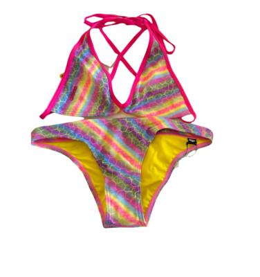 Arena Triangle Free Bikini Top And Bottom Swimsuit Rule Breaker Size